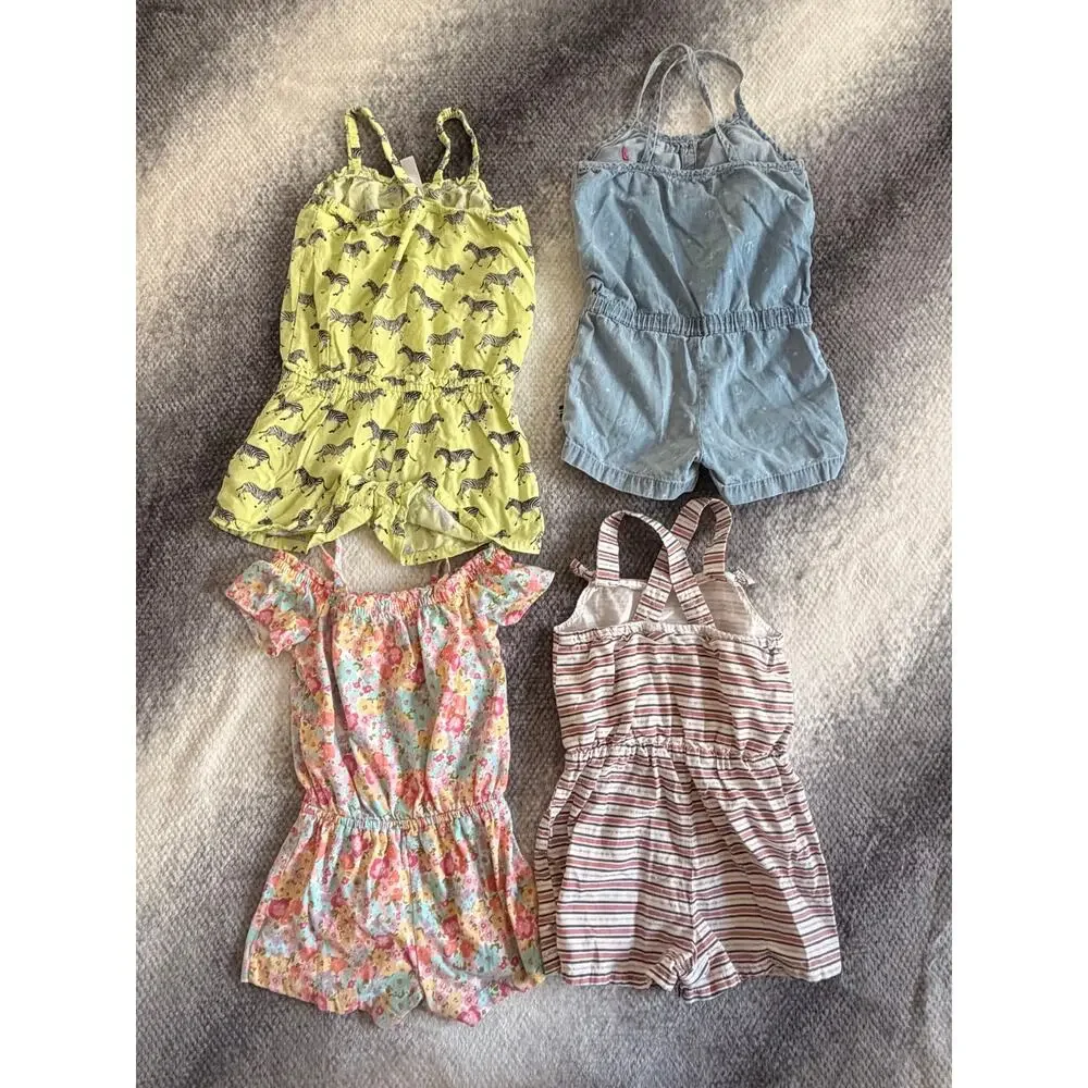 11 PC Bundle Size 3T Girl Summer Spring Plaid Floral Gingham Stripe Dress Romper